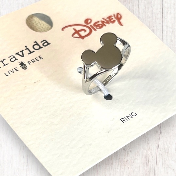 Pura Vida x Disney Mickey Mouse Icon Silver Open Sides Ring - Picture 9 of 14